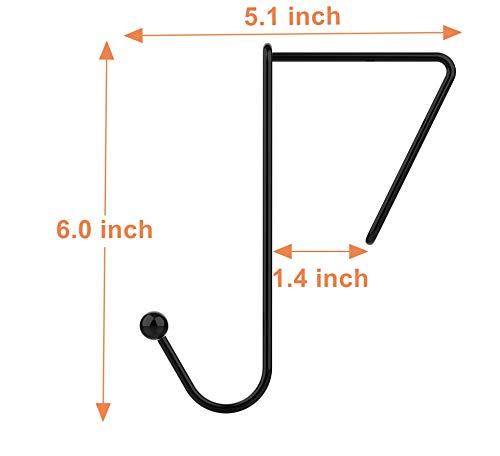 2 Pack Wire Partition Additions Double Coat Hooks, Utility Hooks,Cubic Wall Hangers, Fit for 1-1/4 to 2 Inch Thick Partition Wall, Black