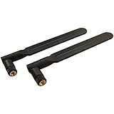 TECHTOO 3G 4G Dipole Antenna Wide Band 5dbi 700-2600Mhz Omni Directional GSM WiFi Antenna with SMA MALE Connector for CEP Router Access Point Wireless Rang Extender and other Network Device (2-Pack)