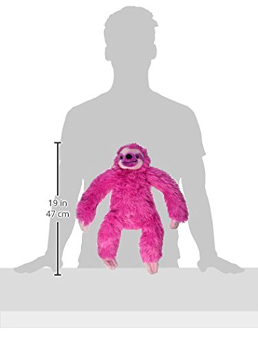 Wild Republic Three Toed Sloth Plush, Pink