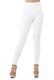D&K Monarchy Women's Plus Size Seamless Full Length Leggings, White/Thick, 0-12