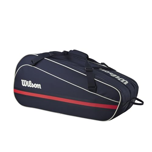Team 6 Pack, Pochette Spacieuse pour les Accessoires et une Sangle Ajustable, Protection Complète de la Raquette, Couleur : Bleu Marine