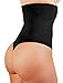 ShaperQueen102 Thong - Womens Waist Trainer Cincher High-Waist Girdle Sexy Body Shaper Slimming Tummy Control Panty Shapewear (Large, Black)