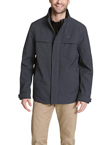 men's dockers jackson softshell performance car coat with microfleece bib