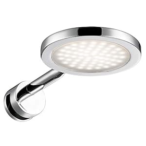 WOFI Wandlamp “SPA-Line”, serie: Suri, 1 x LED / 6 W, 10 x 3,4 x 16,7 cm, diameter 10 cm, 3000 K, 430 lm, energie-efficiëntieklasse A+ badkamerlamp, beschermklasse: IP44, chroom 4622.01.01.0044