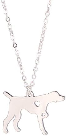 Silver German Short Haired Pointer Dog Necklace Dog Pendant Jewelry Breed Pet...