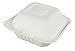 Green Earth 6-inch, 500-Count, Compostable Clamshell, Natural Bagasse (Sugarcane Fiber), Take-Out/to-Go Food Boxes - Biodegradable Containers, Hinged Lid Microwave-Safe Gluten-Free Eco-Friendly