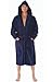 Del Rossa Men's Turkish Terry Cloth Robe, Thick Hooded Bathrobe, Large XL Navy Blue (A0105NBLXL)
