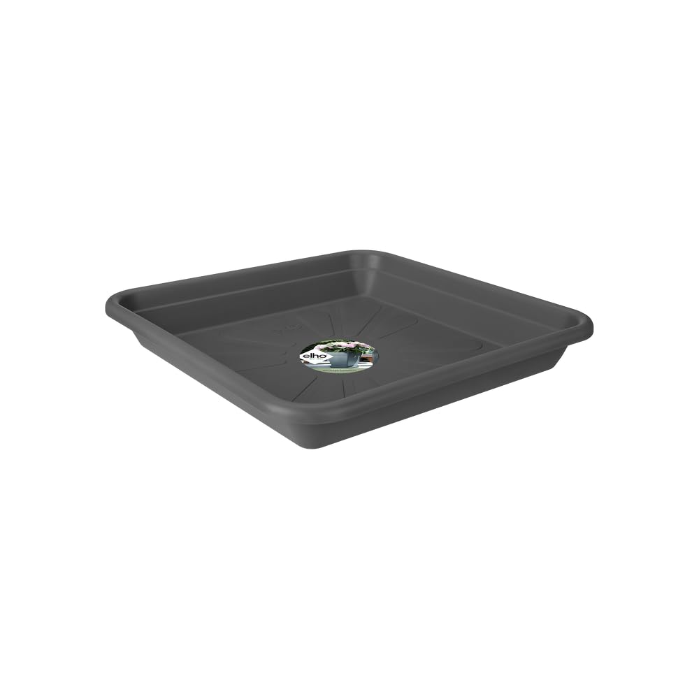 elho Universal Saucer Square 30 - Saucer for Indoor, Outdoor & Accessoiries - Ø 29.5 x H 4.6 cm - Black/Anthracite