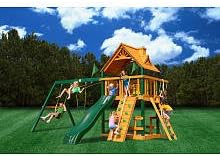 Gorillaplay Sets Home Backyard Playground Chateau II Cedar Swing Set with Timber Shield