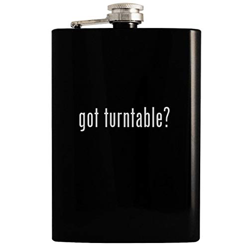 got turntable? - Black 8oz Hip Drinking Alcohol Flask