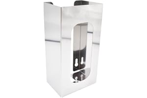 FUJIDENSO 1 Pack Commercial Grade Stainless Steel Single Box Glove Dispenser Tissue Box Holder W5.4" x D3.8" x H10"/Two-Way Keyhole for Vertical Horizontal Loading Adjustment/Wall Mounting Screw Included