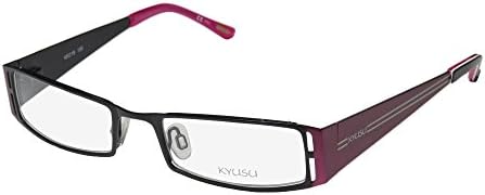 Kyusu 1003 Womens/Ladies Designer Full-rim Spring Hinges Eyeglasses/Spectacles (49-19-135, Black / Purple)
