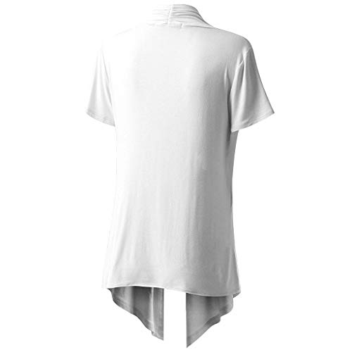 Women's Soft Drape Cardigan Short Sleeve Smock Sun Wear Blouse Tops Clothes Black