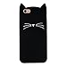 iPhone 6s Plus Case, MC Fashion Cute 3D Black Meow Party Cat Ears Kitty Whiskers Soft Silicone Case for iPhone 6s Plus (2015) & iPhone 6 Plus (2014) (Black)