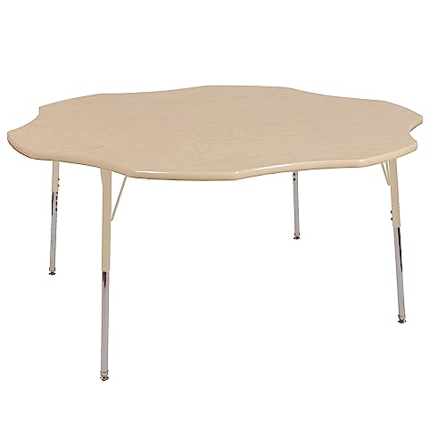FDP Flower Activity School and Office Table (60 inch), Standard Legs with Swive…