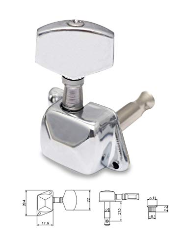 image for Metallor Semiclosed String Tuning Pegs Machine Heads Tuners 6 In Line 