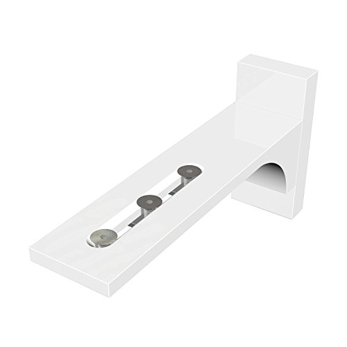 Flair Deco 16021002–0032 Support Mural avec Trou Oblong pour Rails de Rideaux, Court, Blanc