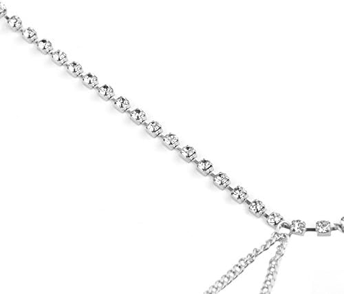 HINK Women Ladies 3 Layers of Leg Chain Nightclub Party Perspective Adjustable Beach Harness Body Chain
