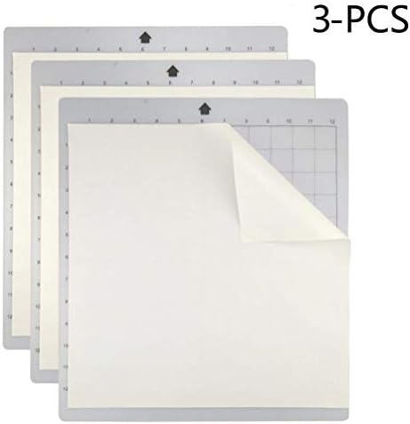 Cutting Mat for Cricut, Silhouette Cameo 3/2/1 Adhesive&Sticky Gridded Cut Mats Replacement Matts Set Vinyl Craft Sewing Scrapbooking[Standard-Grip,12 x 12 inch,3pack]