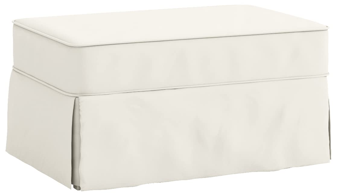 Photo 1 of The Cotton Ottoman Slipcover Replacement. It Fits Pottery Barn PB Comfort Ottoman. Dense Cotton Sofa Footstool Cover (Beige Comfort)