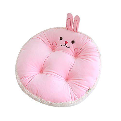 Fan-Ling 1PCS Plush Cushion Cute Animal Round Cushion,Luxury Padded Chair Seat Pads Decor,Seat Cushion,Outdoor Garden Patio Home Kitchen Office Sofa Chair Seat Soft Cushion Pad (Pink)