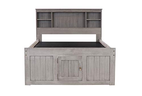 Discovery World Furniture Charcoal Full Bookcase Bed with 3 Drawers and Trundle