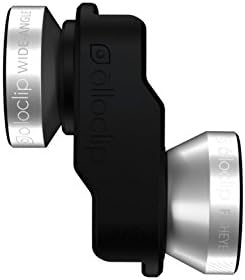 olloclip 4-IN-1 LENS SET for iPhone SE — WIDE-ANGLE, FISHEYE and MACRO Premium Clip On Cell Phone Camera Lens Attachment — Lens: Silver/Black Clip + Colored Pendants