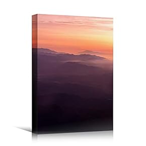 signwin Canvas Wall Art Mountain View Sunset Coastal...