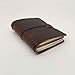 Refillable Travel Journal, Leather Travelers Notebook with 4 Elastics & 4 Inserts, Small Passport Size, 4