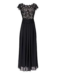 VFSHOW - Vestido de gasa de encaje para mujer, formal, de noche, boda, fiesta