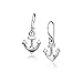 Silverline Jewelry 925 Sterling Silver Anchor Navy Salilor Sea Ship Symbol Drop Dangle Hook Earrings