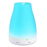 iHomy Aromatherapy Essential Oil Diffuser 100ml, Ultrasonic Cool Mist Humidifier with Adjustable Mist Mode & 7 Color LED Lights - Whisper Quiet Operation & Waterless Auto Shut-off