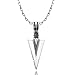 Caperci Men's Stainless Steel Arrowhead Pendant Necklace Punk Rock Biker Jewelry for Men
