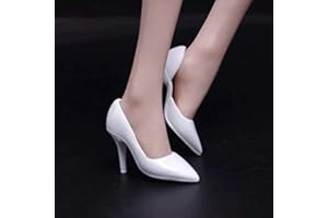 Scarab 1/6 Female Action Figure High Heel Women's Suit Women's Shoes for 12" Action Figure Phicen,TBLeague (White)