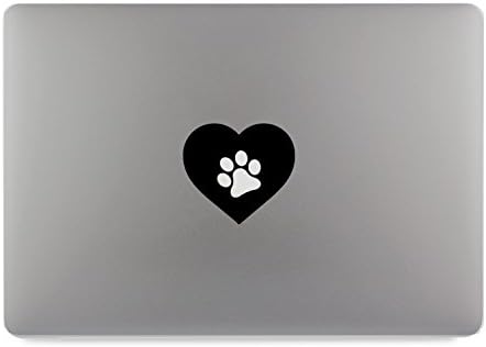 Herz mit Pfote Paw in heart Apple MacBook Air Pro Aufkleber Skin Decal Sticker Vinyl (15")