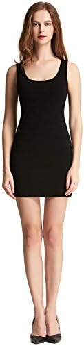 Liang RouWomen's Stretchy Scoop Neck Extra Long Racerback Tank Top