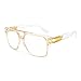 MEETSUN Vintage Square Aviator Sunglasses for Men Classic Retro Large Frame Sun Glasses (Clear Frame, 68)