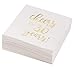 Juvale Cheers to 30 Years Cocktail Napkins - 5 x 5 In 3-Ply White & Gold Foil - 50 Pack for 30th Anniversary Decorations & Happy 30th Birthday Celebrations