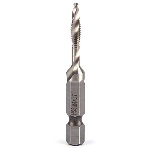 M4 HSS Taps Drill Bits, M4 Combination Drill and Tap Bit, Cobalt Drill Bits, Tap Taper Drill Hexagonal Handle Compound Tap Drill Bits Suitable for Drilling Tapping Cutting (M4 x 0.7)