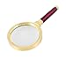 TOOGOO(R) 80mm Diameter 5X Optical Lens Rosewood Handle Gold Tone Magnifying Glass