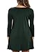 Unbranded* Women's Pockets Casual Swing T-Shirt Dresses Dark Green Large