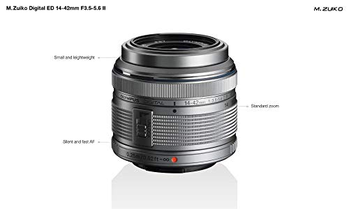 Olympus M.Zuiko Digital 14-42mm F3.5-5.6 II R Objektiv, Standardzoom, geeignet für alle MFT-Kameras (Olympus OM-D & PEN Modelle, Panasonic G-Serie), silber – Bild 4