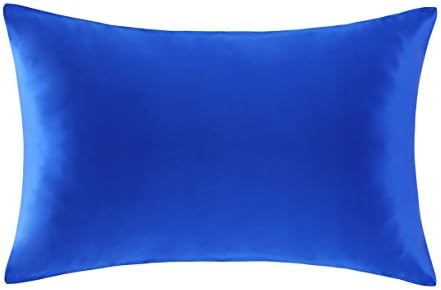Silk Pillowcase for Hair and Skin 100 Percent Mulberry Natural Silk Pillow Shams, Standard Size, 1pc, Royal Blue