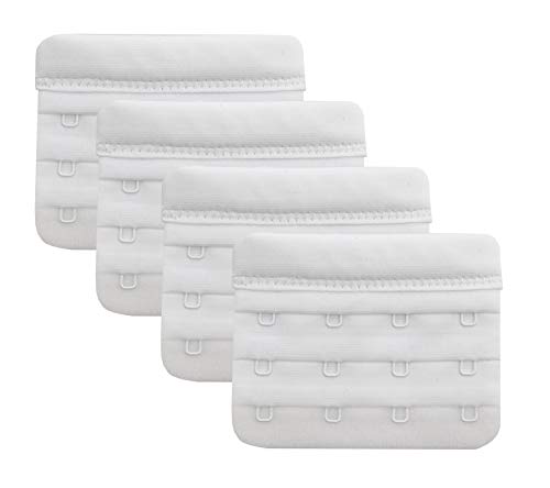 Bra Extender 4 Hooks,Soft and Comfortable Bra Strap Extender - 4 pcs Pack (White) - Thumbnail 5