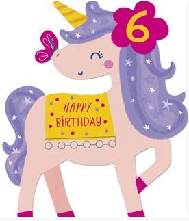 Girls 6TH Birthday Card - Unicorn - Foil And Pom Finish (Ukg-619339)