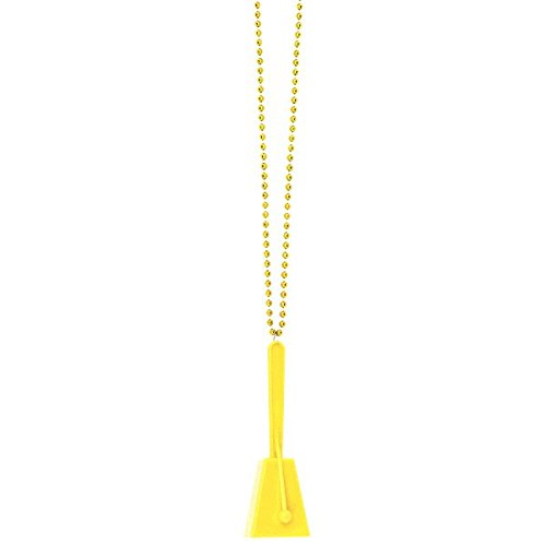Amscan Party Perfect Team Spirit Yellow Clacker Beaded Necklace (1 Piece), Yellow, 25 x 2.4"
