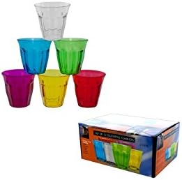 12-piece Colorful Plastic Drinking Glasses Tumbler Set