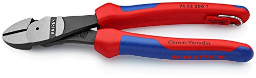 Knipex Kraft-Seitenschneider schwarz atramentiert, mit Mehrkomponenten-Hüllen, mit Befestigungsöse zum Anbringen einer…