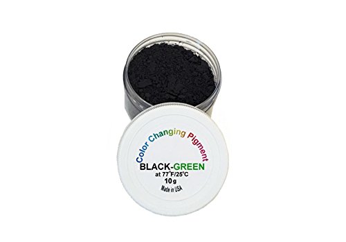 Temperature Activated Thermochromic Color Changing Pigment Black Changing to Green at 77F/25C Perfect for Color Changing Slime Goo
