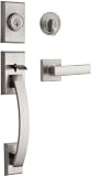 Kwikset Tavaris Single Cylinder Handleset w/Vedani Lever featuring SmartKey in Satin Nickel